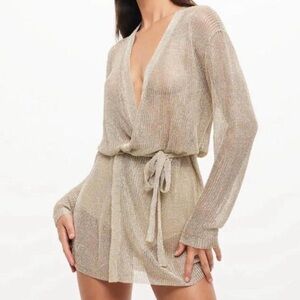 Lioness Gold wrap dress sz XXS
